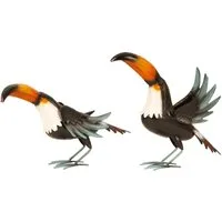 Geschenkestadl Tierfigur 2 Stück Tukan Vogelfiguren Metall 20,5cm/27cm Dekoration Haus Garten (2 St)