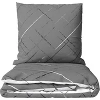 Leonado Vicenti Bettwäsche Hochwertige Polycotton, Baumwolle, 4 teilig, schlichtes Streifen Design mit Wendeseite, Beige, Grün und Grau