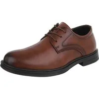 Coolwalk Herrenschnürschuh elegant in Lederoptik Schnürschuh (91917800) Blockabsatz Business-Schuhe in Camel