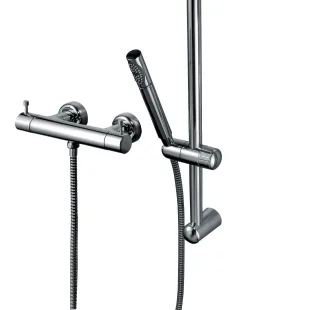 KAJA-Ipuri Thermostat Brausebatterie mit Ipuri-Brausegar., velourschrom 34745-E
