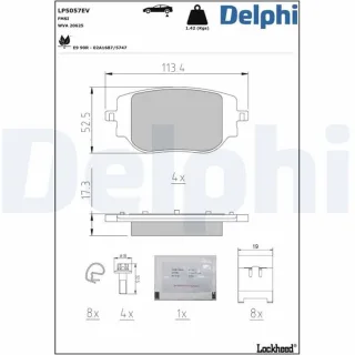Delphi Bremsbel?ge hinten Citroen Opel Peugeot Toyota LP5057EV