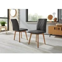 OTTO home Esszimmerstuhl Brest (Set, 2 St), Gestell aus Eiche Massivholz geölt