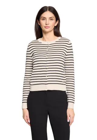 Betty & Co - Strick-Cardigan weiß/schwarz - Gr. - 38