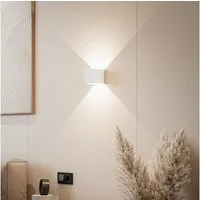 Neona LED Wandleuchte XENA AKKU, Flexibles Lichtspiel durch 4 verstellbare Lichtklappen, LEd fest integriert, Warmweiß