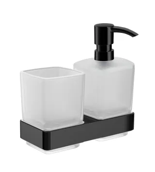 emco loft Glashalter/Seifenspender Glasteile satiniert, Kunststoffpumpe, schwarz, 053113300 053113300