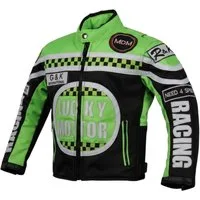 MDM Motorradjacke Kinder Motorradjacke Racing Stil mit Protektoren (Kinder Motorradjacke im Racing Stil mit Protektoren) Kinder Motorradjacke im Racing Stil, 500D Textil