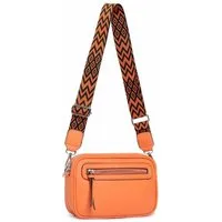 ITALYSHOP24 Schultertasche Damen Umhängetasche CrossBody Brusttasche Crossover Handtasche Reise (Tasche mit einem breitem Muster Stoffgurt/Umhängeband), Bodybag Cross Bag Schmucktasche Gürteltasche Muster Taschengurt Clutch