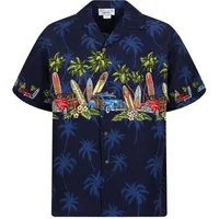 Pacific Legend Hawaiihemd "Surfbretter Autos" Herren Baumwolle Kokosknöpfe Original Hawaii