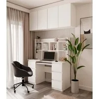 Raumhirsch Furniture Schreibtisch mit Tastaturauszug, Bürotisch, BüroBürotisch (Maße 130 x 146 x 51 cm, viel Stauraum), Modernes Design, Robuste Konstruktion