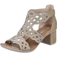Rieker Sandalette Sommerschuh, Schaftsandale, Urlaubschuh, Blockabsatz mit Glitzersteine