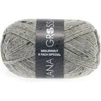 LANA GROSSA MEILENWEIT 6-FACH 150 g TWEED Häkelwolle, 390 m (warme 6-fach Sockenwolle), 150 g