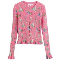 Next Strickjacke Gerippte, geknöpfte Strickjacke mit langen Ärmeln (1-tlg)