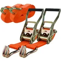 MCS CARGO SECURITY Zurrgurt Spanngurt, 5000kg, 8m, 2er Set, Zurrgurte für Ladungssicherung, orange (2-St)