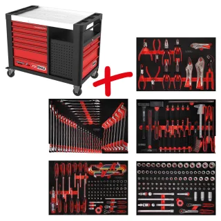 KS Tools Performanceplus Werkstattwagen-Satz P35 mit 279 Werkzeugen für 5 Schubladen - 835.5279