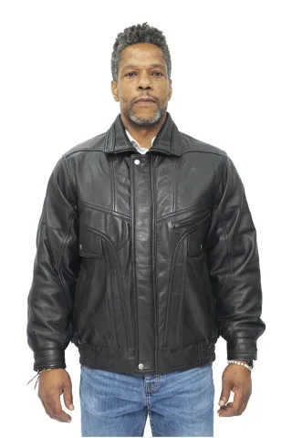 Klassische Herren-Harrington-Bomber-Lederjacke-Minsk