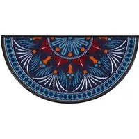 Salonloewe Fußmatte Fußmatte "Yara" halbrund, halbrund, Höhe: 7 mm, Motiv: Mandala/gemustert