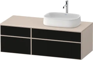 Duravit Zencha Konsolenwaschtischunterbau wandhängend Schwarz Linienstruktur & Taupe n/a & Supermatt ZE4827063830000