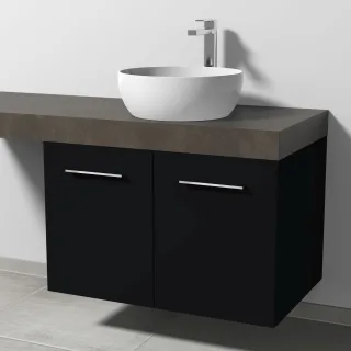 Sanipa Waschtischunterbau mit Türen 2morrow (G2363) 510x800x520 Schwarz-Matt, G236308 G236308