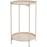 Meinposten Beistelltisch Couchtisch Telefontisch rund 28x48 cm schwarz creme weiß (1-St)