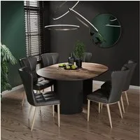 Vicco Esstisch Calero, Eiche rustikal/Schwarz, 120 x 60 cm ausziehbar (1-St)