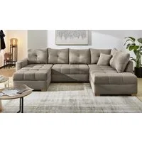 Jockenhöfer Gruppe Wohnlandschaft Abby U-Form, B: 313 cm, mit Bettfunktion, Bettkasten & Zierkissen