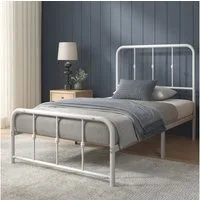 ZINUS Bettgestell Florence, Bett mit Kopf- und Fussteil, (90x200cm & 140x200cm) (Weiß, 90x200cm), Inklusive Lattenrost, Hohe Stabilität, Leichter Aufbau