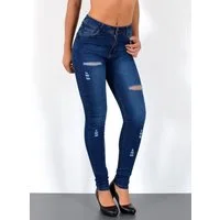 ESRA Skinny-fit-Jeans S600 Damen Skinny Fit Jeans Hose High Waist bis Übergröße