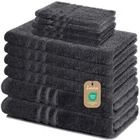 Lavea Handtuch Set Elena, Duschtücher, Handtücher, Gästetücher, Waschhandschuhe, 100% Baumwolle (Set, 10-St), Frottierserie, weich & saugstark, pflegeleicht, 500 g/m² Frottier