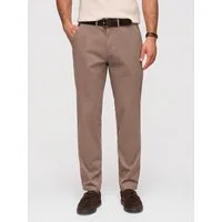 OMBRE Chinos Herren Chino Hose Regular Fit Baumwolle Braun XL (kein Set, 1-tlg) Peach-Effekt