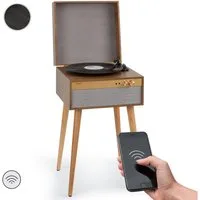 Auna Berklee TT Case Plattenspieler (Riemenantrieb, Bluetooth, Bluetooth lautsprecher Kopfhöreranschluss AUX IN Holz)
