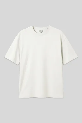 Übergröße Baumwollmischung Rundhals-T-Shirt