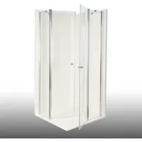 Dusbad Eckdusche Dusche Dusbad Vital 2 4tlg Pendeltür an Festteil / Eckdusche, BxT: 95x82 cm, ESG-Glas