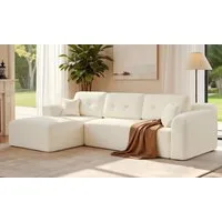 VASAGLE Ecksofa modulares Sofa 244 cm breit vakuumverpackt, Schlafsofa, keine Montage erforderlich, mit großer Chaiselongue