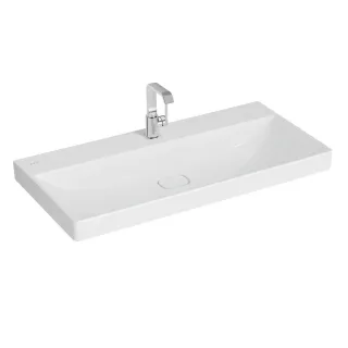 VitrA New Metropole Waschtisch wandgebunden rechteckig 100 x 47 cm mit Hahnloch ohne,7529B403-0041 7529B403-0041