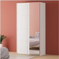 FORTE Schwebetürenschrank Fittio. Made in Europe, 2 Schiebetüren, modernes Design Höhe 2,35 mtr, stehende Montage, Spiegel