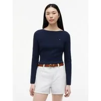Tommy Hilfiger Strickpullover FULL NEEDLE BOAT-NK LS SWT Baumwollmischung