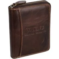 Wild Things Only !!! Geldbörse RFID Leder Portmonne Geldbörse Herren mit Reißverschluss Hochformat, RFID Schutz