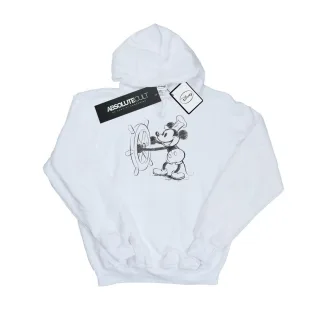 Disney - "Mickey Mouse Steamboat Sketch" Kapuzenpullover für Herren (Weiß)