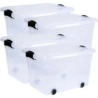 Siena Home Aufbewahrungsbox Anzio (Set, 4 St), 20 Liter, mit Rollen, Kunststoff