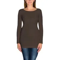 Alkato Langarmshirt Alkato Damen Langarm Longshirt Langarmshirt Tunika Basic Shirt