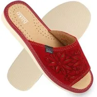 filsko Zafra Damen Hausschuh Veloursleder mit Blumenmuster, offene Pantoletten, Slip-On