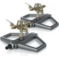 Brandson Kreisregner Vollmetall-Rasensprinkler 360°, Impulskreisregner, für Flächen bis 314 m², (2-St), einstellbar & robust (bis 20 m), Metall, Zink, Gardena-kompatibel
