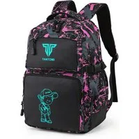 TAN.TOMI Schulrucksack Rucksack Jungen Schulrucksack Mädchen Teenager Jugendliche Daypacks, Kinder Reflektierender Schultasche Outdoor Camping Groß Schulranzen