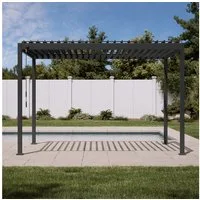 Mirador Pergola 88S 300x360cm Pavillon Terrassenüberdachung Anthrazit, (Packung, 1-tlg), Stahl Anthrazit verstellbares Lamellendach