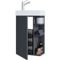 VCM Badmöbel-Set 2 teilig Badmöbel Gäste WC Waschtisch Lumia, (Komplett-Set, 2-St., 1x Unterschrank 1x Waschbecken)