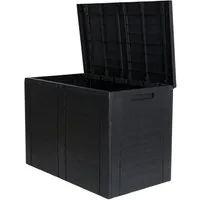 BURI Auflagenbox Balkon-Truhe Holzoptik Aufbewahrunsbox Kissentruhe Auflagenbox