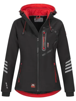 Arctic Seven Damen Softshelljacke Schwarz-Rot