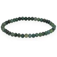Lebensquelle Plus Armband Moosachat Mini-Kugelarmband, 4 mm