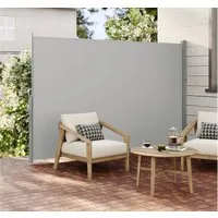 SONGMICS Seitenmarkise ausziehbar, Sichtschutz, balkon terrasse, Windschutz (Sonnenschutz, inkl. Zubehörpaket & Anleitung) 3.5 meter, Balkon, mitgelieferte Bodenhalterung