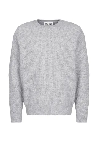 seidensticker - STU - MOHAIR MIX CREW Light Grey Mélange - Gr. - M